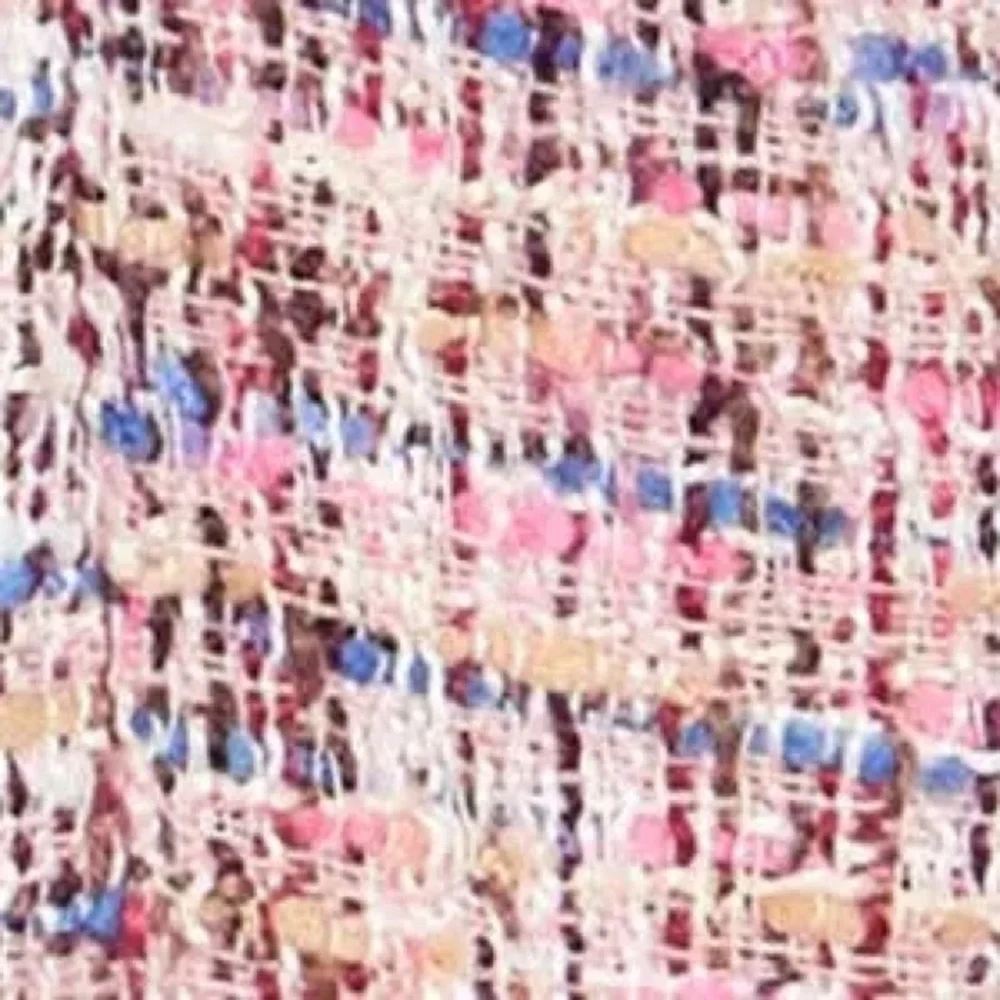 NWT- Laundry by Shelli Segal Boucle Fringe Jacket - Pink Tweed Coat - Medium - Picture 4 of 7